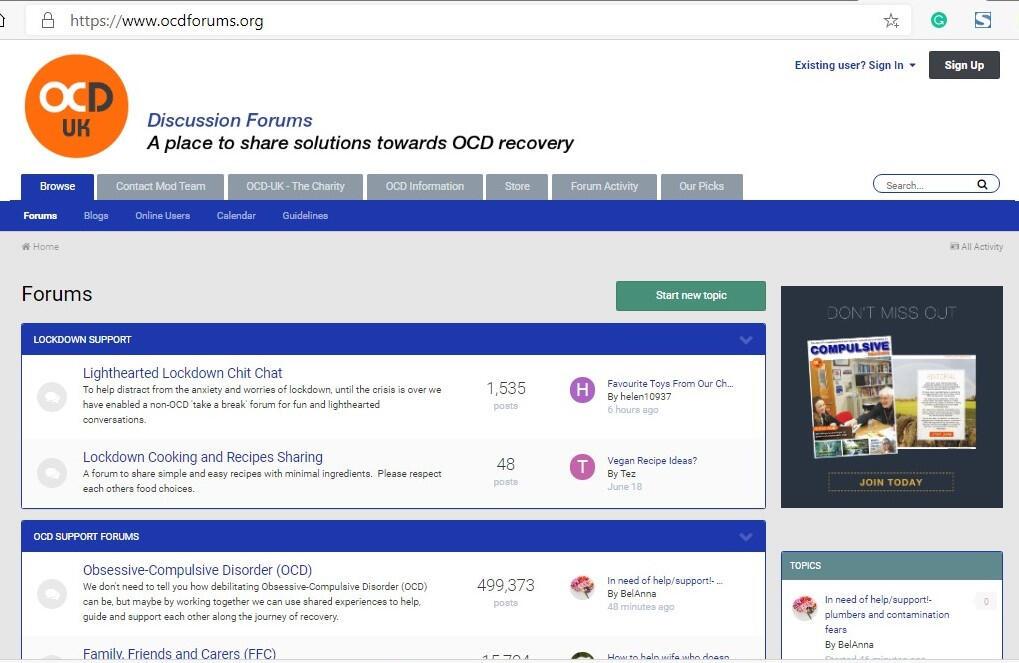 Guidelines The OCD-UK forums are a place for people affected by